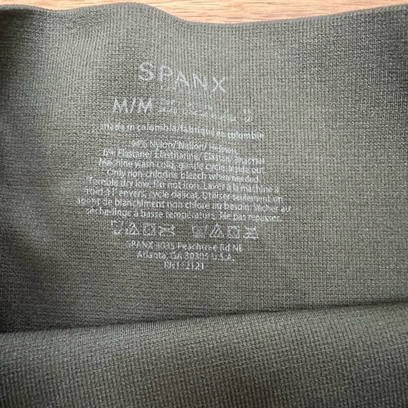 Spanx Seamless Leggings Slimming Fine Ribbed Ankle Length Green Brown Camo Sz M - Picture 6 of 11